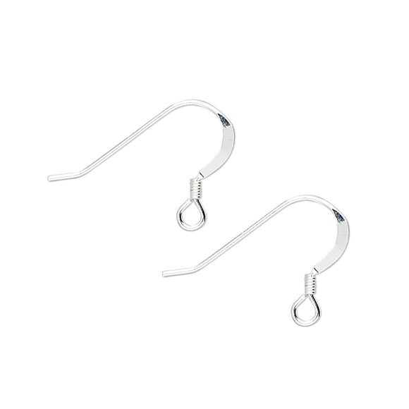 SH605-Fish Hook Earring Wires with 3mm Ball Sterling Silver